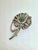 A sterling silver brooch model "Peacock's feather" with Chrysoprase made by Jarmila Plocková (Muchas granddaughter) after...