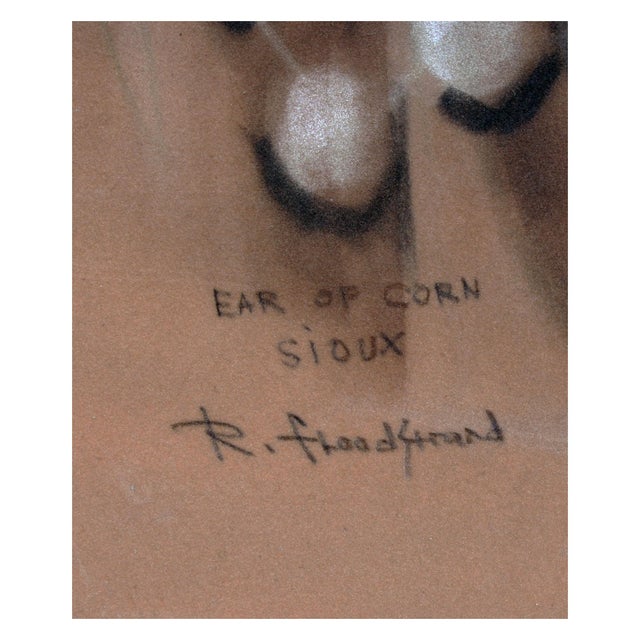 "Ear of Corn, Sioux", Mid Century Native American Portrait by Robert Floodstrand For Sale - Image 4 of 4