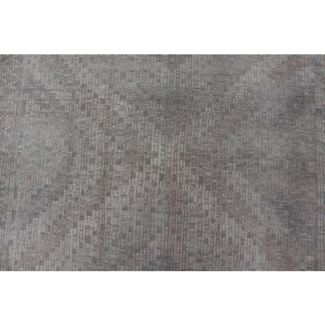 Tan Vintage Hand Woven Turkish Embroidered Rug With Geometric Diamond Design For Sale - Image 8 of 12
