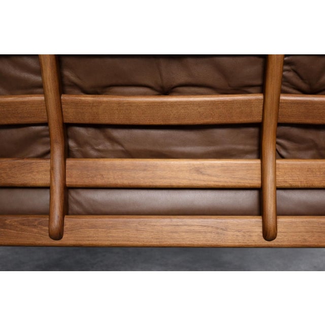 Mid-Century Modern Danish Three-Seater Sofa in Brown Leather by Georg Thams for A/S Vejen Polstermöbelfabrik, 1960s For Sale - Image 4 of 18