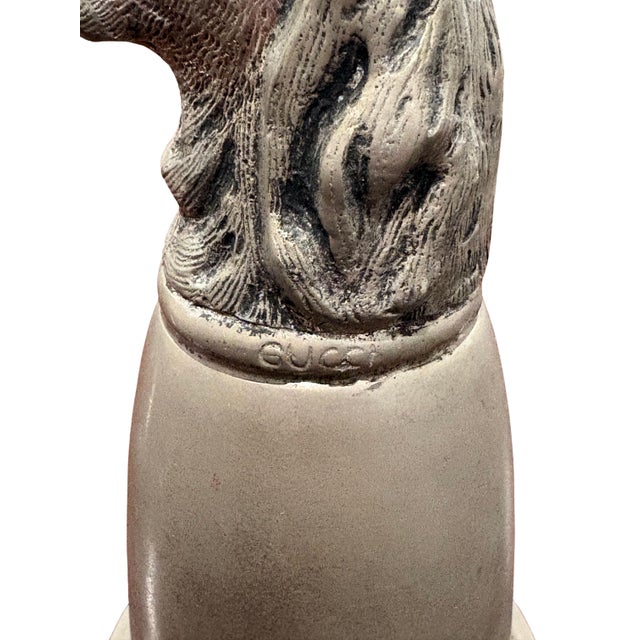Metal Vintage Gucci Silver-Tone Hound Dog Stirrup Cup For Sale - Image 7 of 7