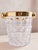 1960s Mid Century Crystal Modern Ice Bucket With Gold Rim For Sale - Image 11 of 18