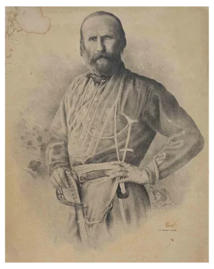 Unknown, Portrait of Giuseppe Garibaldi, Original Lithograph, 19th Century
