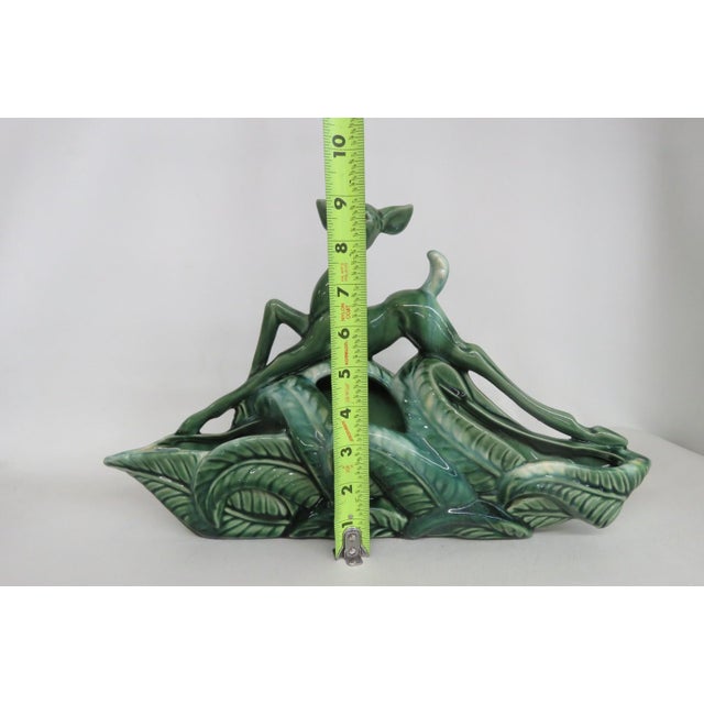 1950s Mid Century Modern Phil Mar Deer Tv Lamp Planter Green Ceramic Works 4501b For Sale - Image 10 of 15
