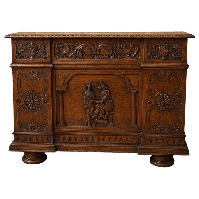 Brown Renaissance-Style Chest in Carved Walnut, 19th Century For Sale - Image 8 of 8
