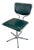 Swivel Chair in Green Faux Leather Upholstery and Chrome For Sale