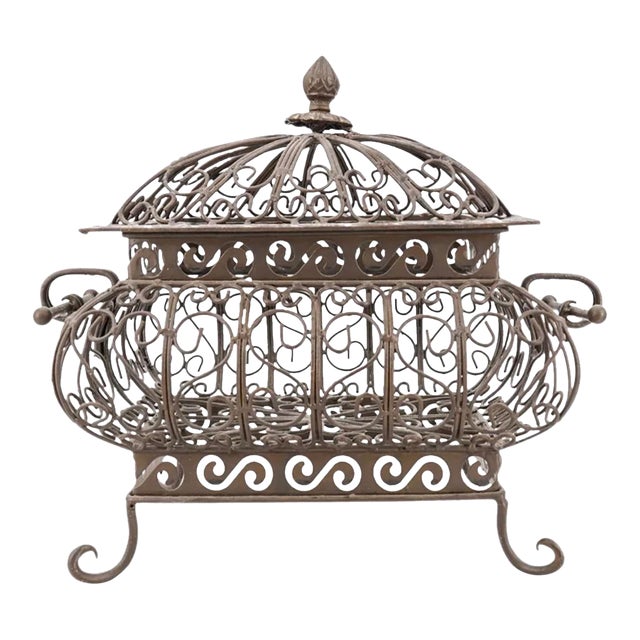 Vintage Scrolling Iron Casket For Sale