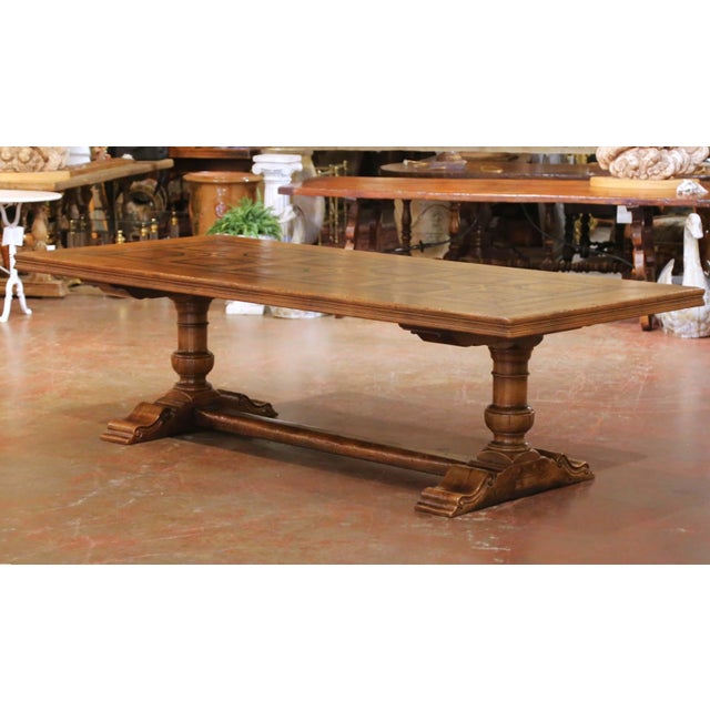 Handcrafted in Southern France circa 1950, this impressive monastery-style refectory table was constructed using a...