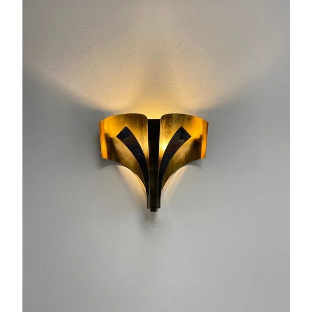 1960s XL French Modernist Signed Maison Bagues Paris Silver & Gilt Tone Formed Wall Sconces - a Pair For Sale - Image 11 of 11