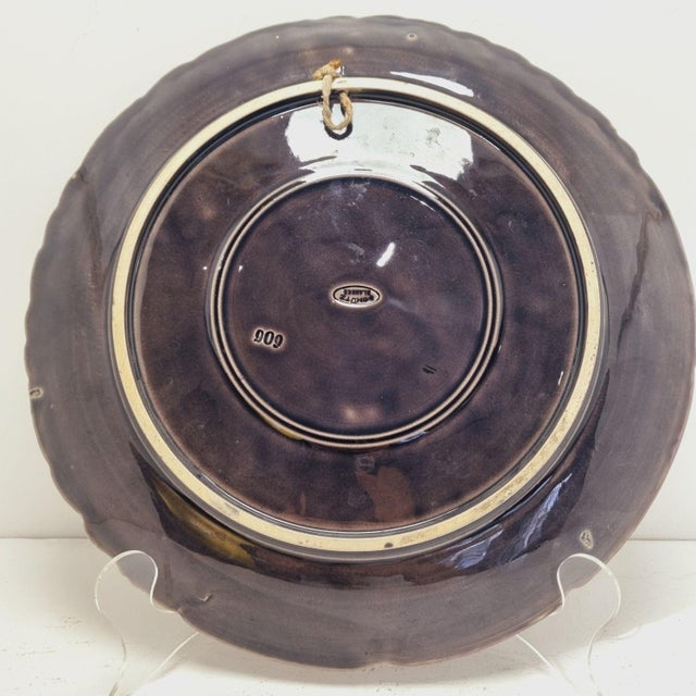 Art Nouveau Majolica Wall Plate by Schütz Blansko, 1890s For Sale - Image 9 of 11