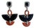 Zini Black & Red Clip on Earrings, A Pair For Sale
