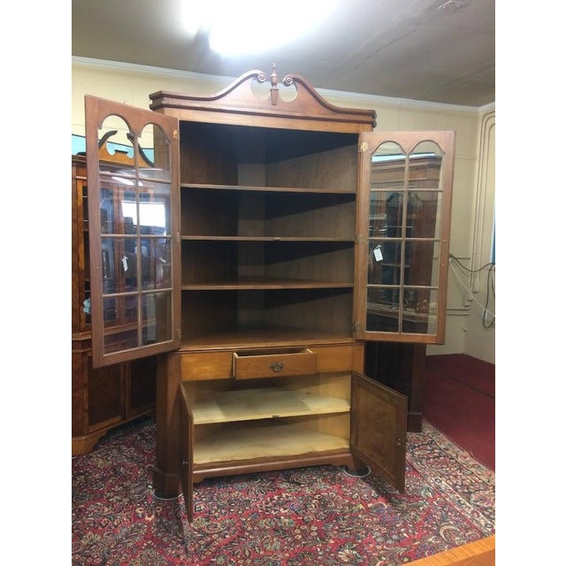 Wood Vintage Corner Cabinet, Cherry Cabinet For Sale - Image 7 of 11