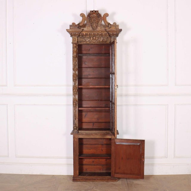 Chimney Cabinet in Carved Pine, 1890s For Sale - Image 6 of 7