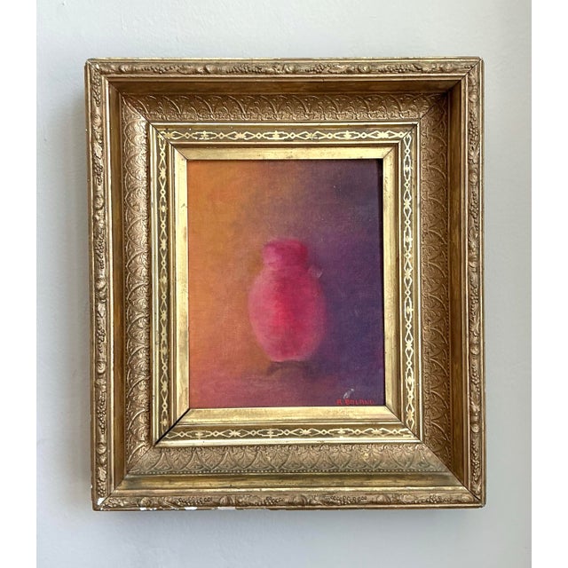 Vintage Boho Original Abstract Expressionist Still Life on Canvas For Sale - Image 9 of 12
