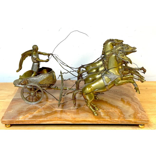 Metal Monumental Grand Tour Imperial Roman Triumphator Driving a Four-Horse Quadriga For Sale - Image 7 of 18