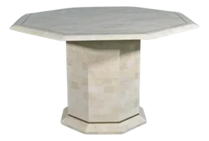 Mid 20th Century Tessellated Stone and Brass Dining Table