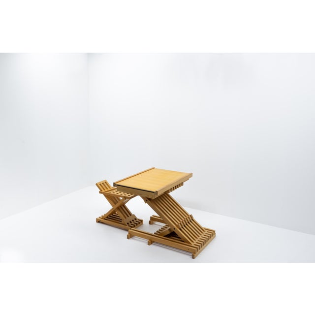 Mid-Century Modern Generation Desk and Chair by Kurt Ziehmer for Gunther Lambert, Germany, 1970s, Set of 2 For Sale - Image 3 of 17