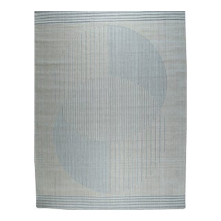 6x9 Majestic Chic Charcoal Geometric Abstract Handmade Wool Carpet Rug For Sale