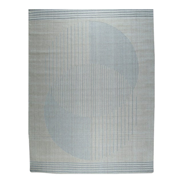 6x9 Majestic Chic Charcoal Geometric Abstract Handmade Wool Carpet Rug For Sale