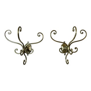 Antique Brass Coat Hooks, 1900, Set of 2 For Sale