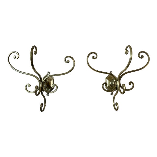 Antique Brass Coat Hooks, 1900, Set of 2 For Sale