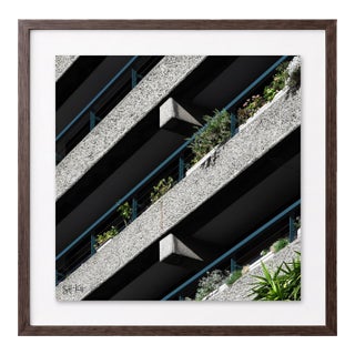 “Barbican 20” Giclee Archival Pigment Print 24x24 Framed in Walnut For Sale