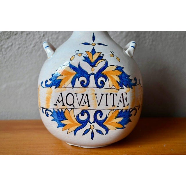 Antique-Style Aqua Vitæ Earthenware Flask For Sale - Image 5 of 11