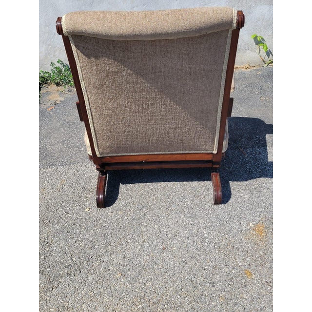 19th Century American Walnut , Victorian Rocking Chair Complete Restoration Upholstered For Sale - Image 9 of 11