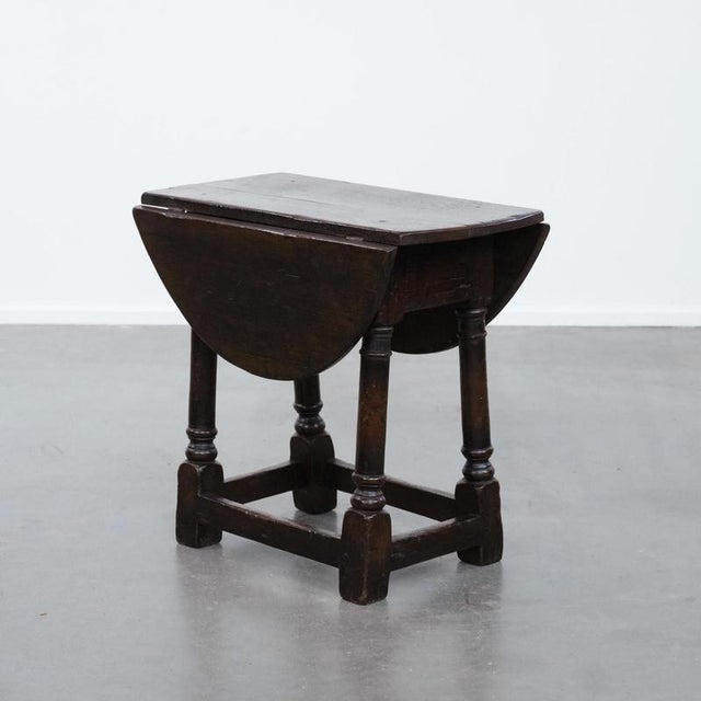 Antique English Loop-Eared Side Table in Oak, 18th Century For Sale - Image 17 of 17