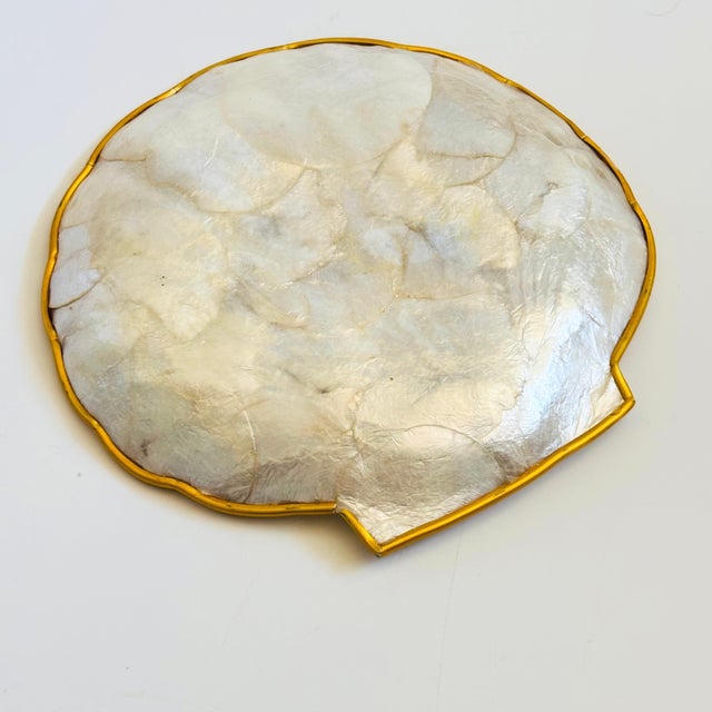 Off-white Vintage Capiz Shell Tray For Sale - Image 8 of 10