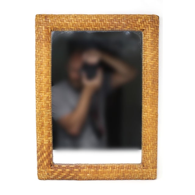 Vintage Rectangular Rattan Framed Mirror Chairish