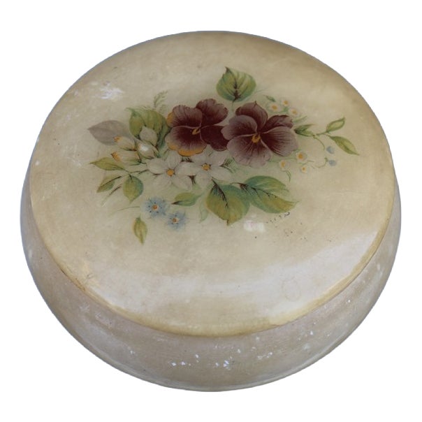 Round Alabaster Jewelry Box, Italy, 1960s For Sale