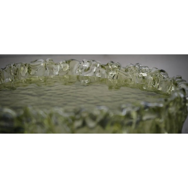 Vintage Italian Murano Art Glass Green Side Table, 2000 For Sale - Image 7 of 11