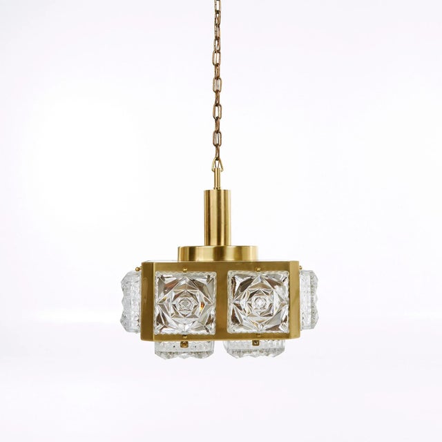 Chandelier by Carl Fagerlund for Orrefors, 1960s For Sale - Image 6 of 6