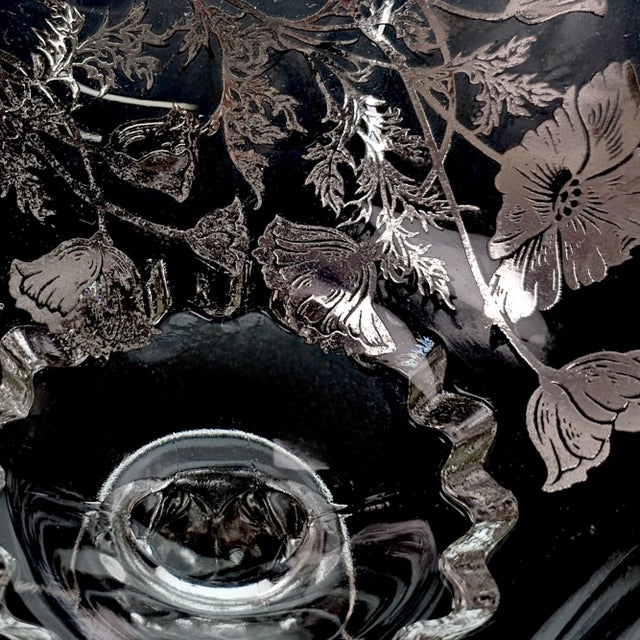 Silver City Pedestal Glass Vase Fluted Ruffled Edge For Sale In San Francisco - Image 6 of 12