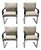 Matteo Grassi Stitched Leather and Chrome Dining Chairs - Set of 4 For Sale