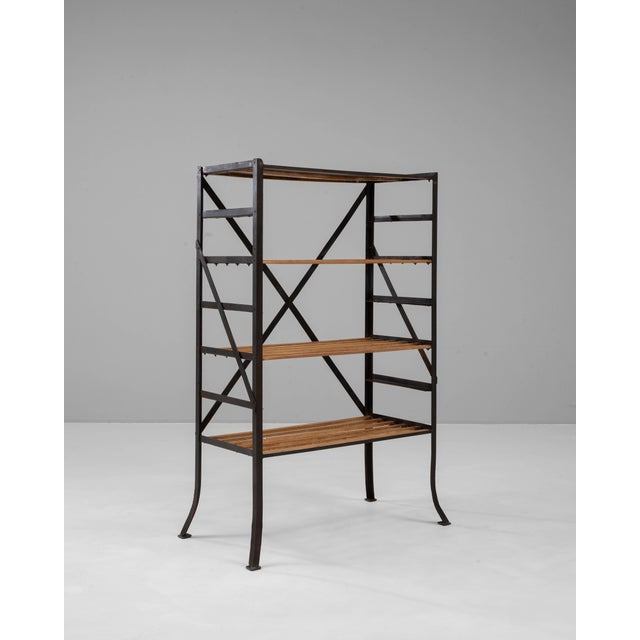 19th Century French Metal & Wooden Shelf For Sale In Greensboro - Image 6 of 10