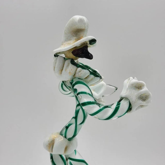 Glass 1950s Seguso Murano Commedia Dell'Arte Glass Figurine For Sale - Image 7 of 13