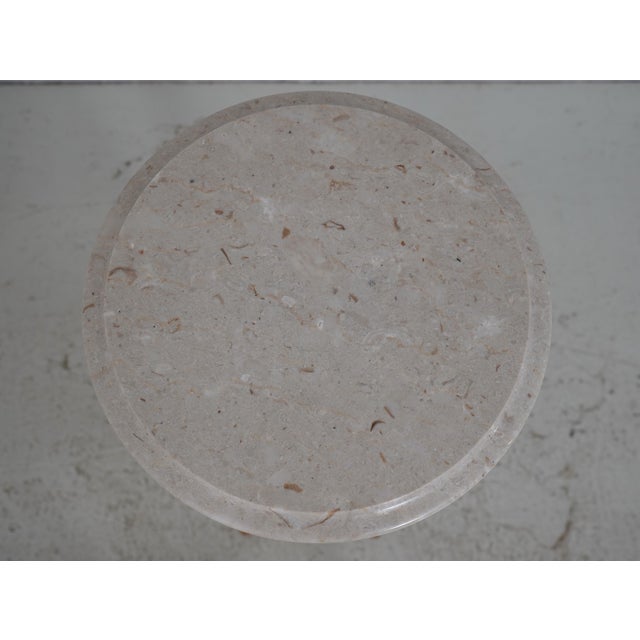 Pair French Louis XVI Italian Made Marble Top Pedestals For Sale - Image 4 of 14