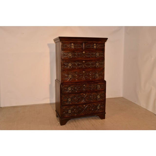18th C. English Carved Chest on Chest For Sale - Image 12 of 12