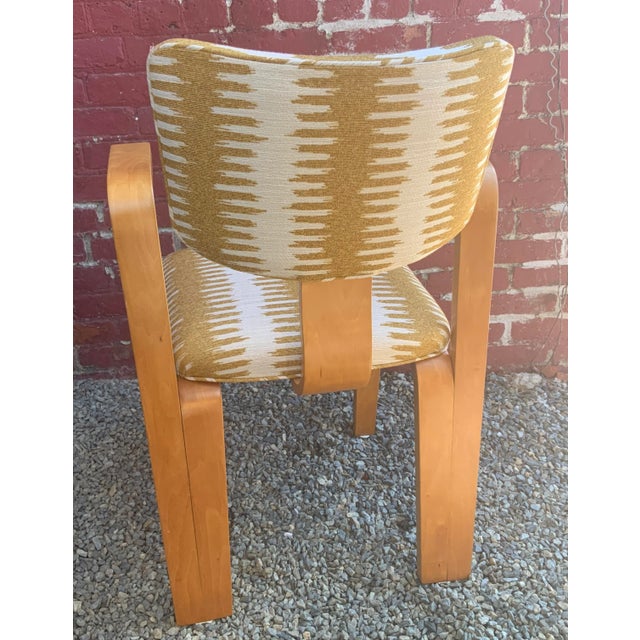 MCM Bentwood Arm Chair, unknown origin. Refinished and New Upholstery Seat is 18" high. Arm are 22.5 at the widest point....