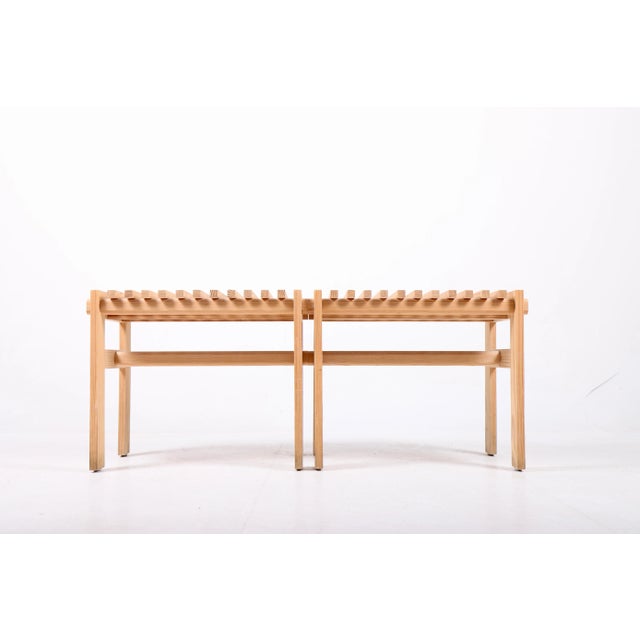 Set of Scandinavian Modern Stools in Solid Pine, 1950s For Sale - Image 9 of 10