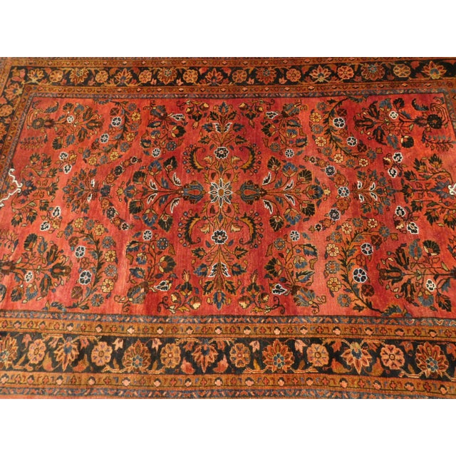 Persian Antique Persian Kashan Rug With Manchester Wool and Silk. 4'5"x 7' For Sale - Image 3 of 13