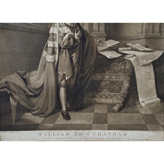 Printmaking Materials Of William Pitt, Earl of Chatham: Rare Framed Mezzotint After Brompton, 1779 For Sale - Image 7 of 11