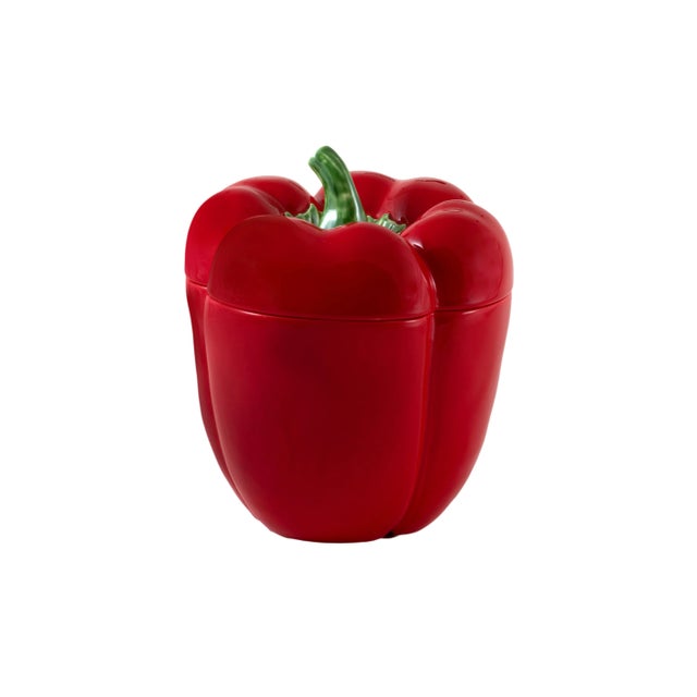 Traditional Bordallo Pinheiro Pepper Box, Red, 8" 81 oz For Sale - Image 3 of 3