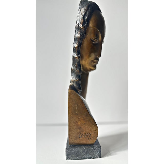 Adam Antes, Bust, 1922, Bronze For Sale - Image 3 of 9