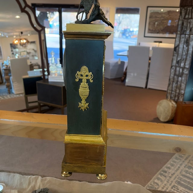 Metal 19th Century Gorgeous French Empire Bronze Mantle Clock For Sale - Image 7 of 9