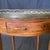 19th Century French Round Carrara Marble Top Side Table With Ribbon Marquetry For Sale - Image 10 of 12