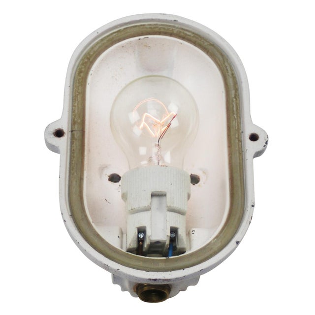 Industrial Vintage French Industrial Cast Iron Wall Light from Mapalec For Sale - Image 3 of 6