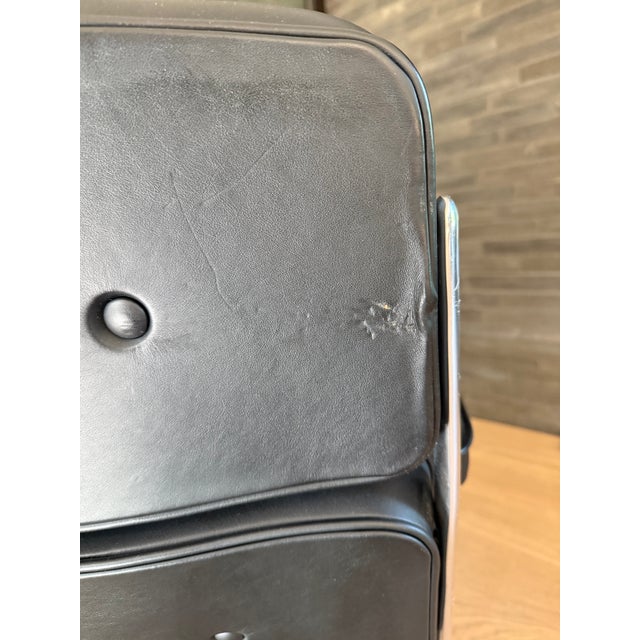 Herman Miller Eames Time Life Chair in Black Leather With Polished Chrome Base For Sale In Los Angeles - Image 6 of 12